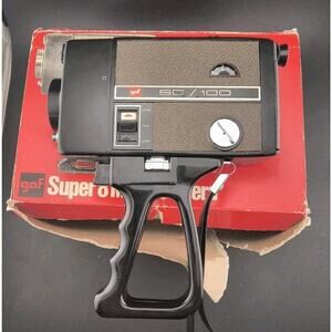 Vintage GAF SC/100 Super 8 Movie Camera | For Parts or Repair | W/ Box & Film
